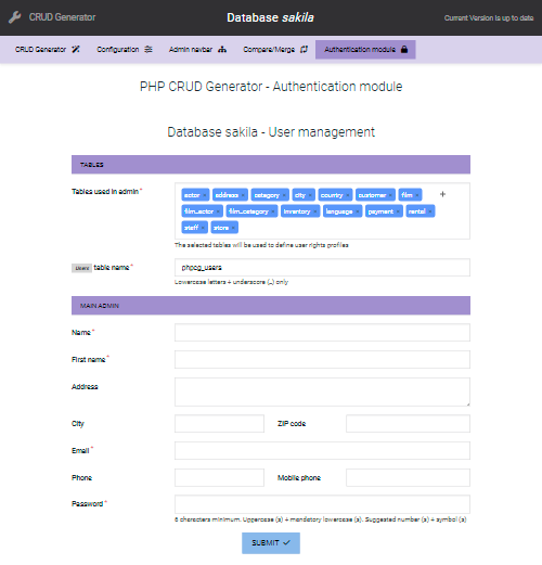 phpcg authentication module installer